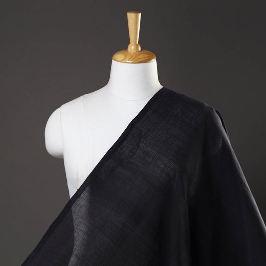 Black - Mangalagiri Plain Handloom Cotton Fabric