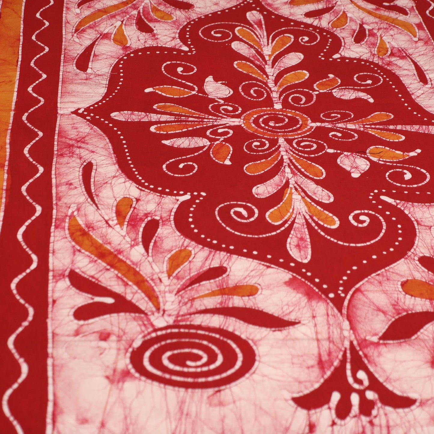 Red - Hand Batik Printed Cotton Single Bed Cover (96 x 59 in) 61