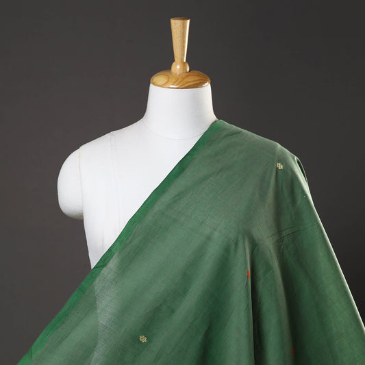 Green - Mangalagiri Handloom Cotton Thread Buti Fabric