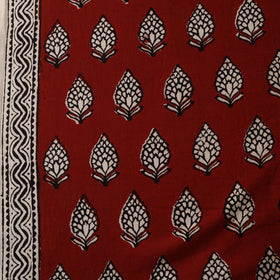 Maroon - Bagh Hand Block Print Natural Dyed Cotton Fabric 06