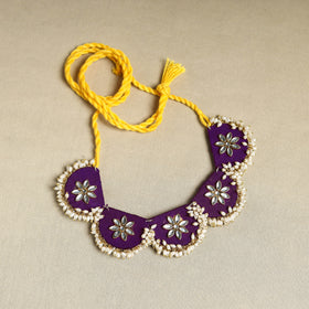 Buy Purple Fabart Pearl & Stone Work Necklace Set