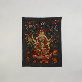 Srikalahasti Kalamkari Art Wall Hanging with Goddess Mata Motif by Ghanshyam Sarode (32 x 26 in) 07