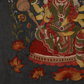 Srikalahasti Kalamkari Art Wall Hanging with Goddess Mata Motif by Ghanshyam Sarode (32 x 26 in) 07