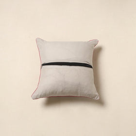 Grey - cotton sanganeri cushion cover 30 - handcrafted