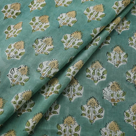 Hand Block Sanganeri Floral Print Cotton Fabric 01