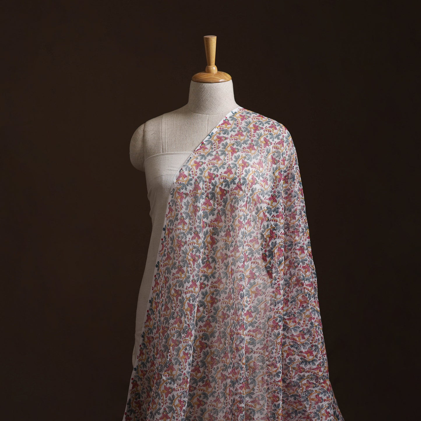 Sanganeri Hand Block Print Kota Doria Cotton Fabric 03