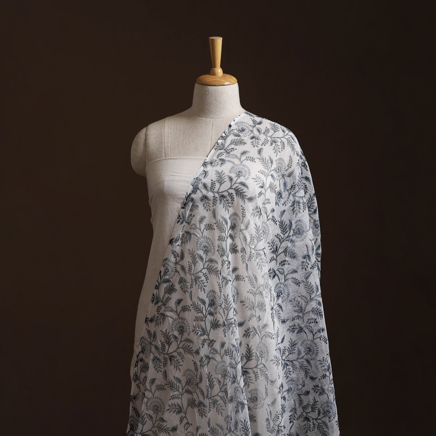 Sanganeri Hand Block Print Kota Doria Cotton Fabric 02