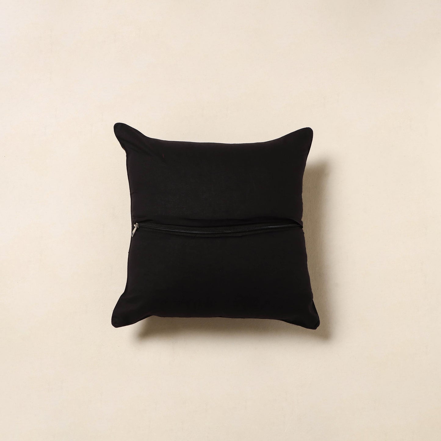 Black - cotton bagru cushion cover 33 - handcrafted