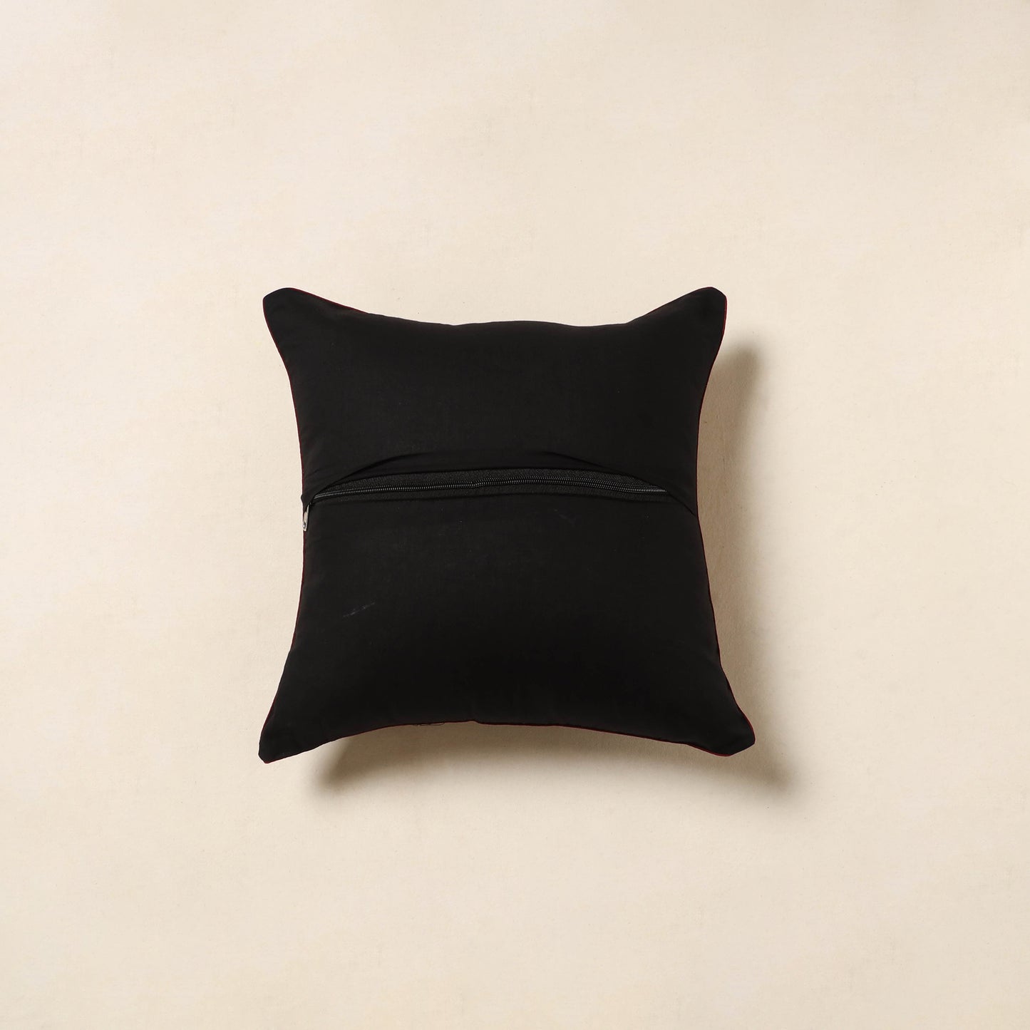 Black - cotton bagru cushion cover 34 - handcrafted