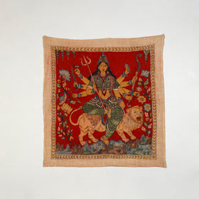 Srikalahasti kalamkari art wall hanging with goddess mata motif by ghanshyam sarode (47 x 44 in)