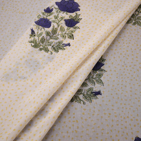 Hand Block Sanganeri Floral Print Cotton Fabric 06