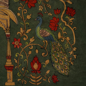 Srikalahasti Kalamkari Art Wall Hanging with Lord Ganesha Motif by Ghanshyam Sarode (26 x 42 in) 14