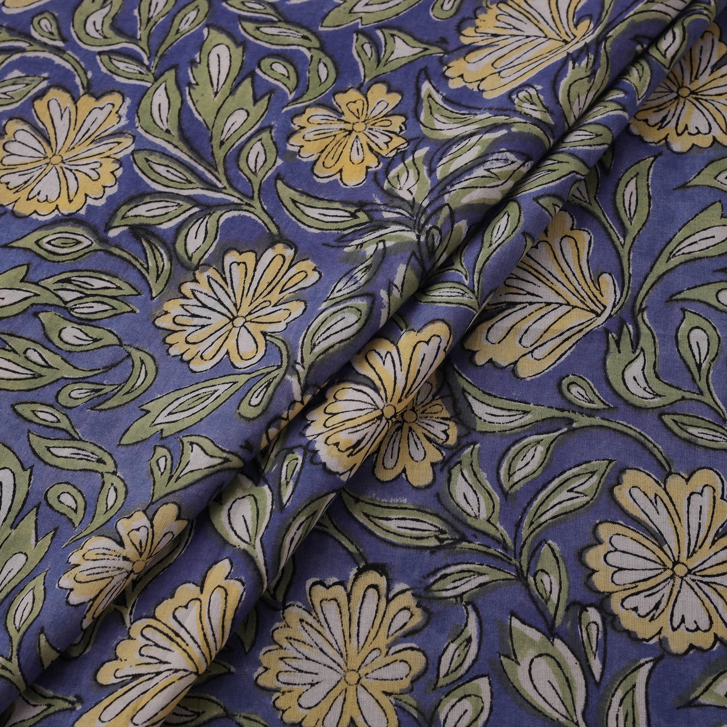Hand Block Sanganeri Floral Print Cotton Fabric 07