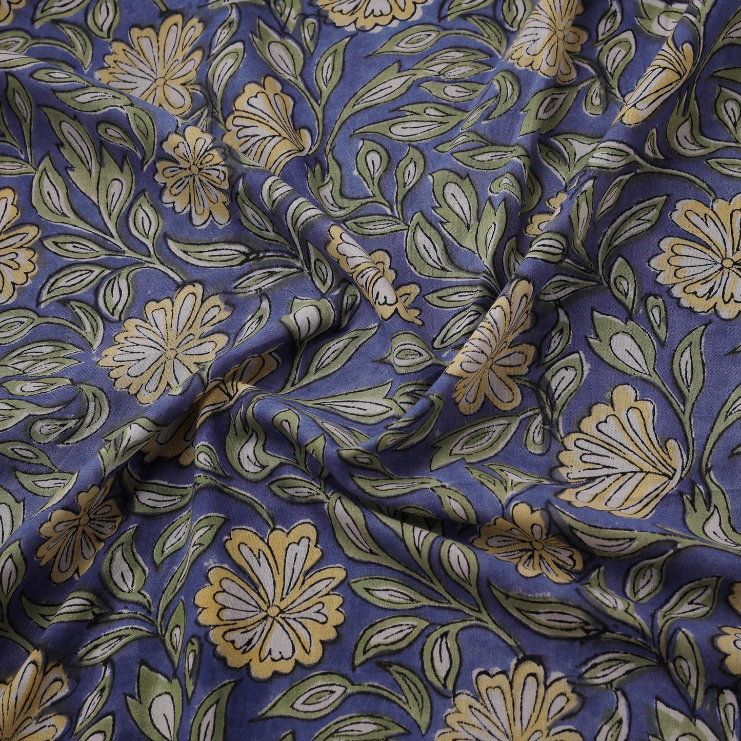 Hand Block Sanganeri Floral Print Cotton Fabric 07