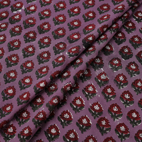 Hand Block Sanganeri Floral Print Cotton Fabric 08
