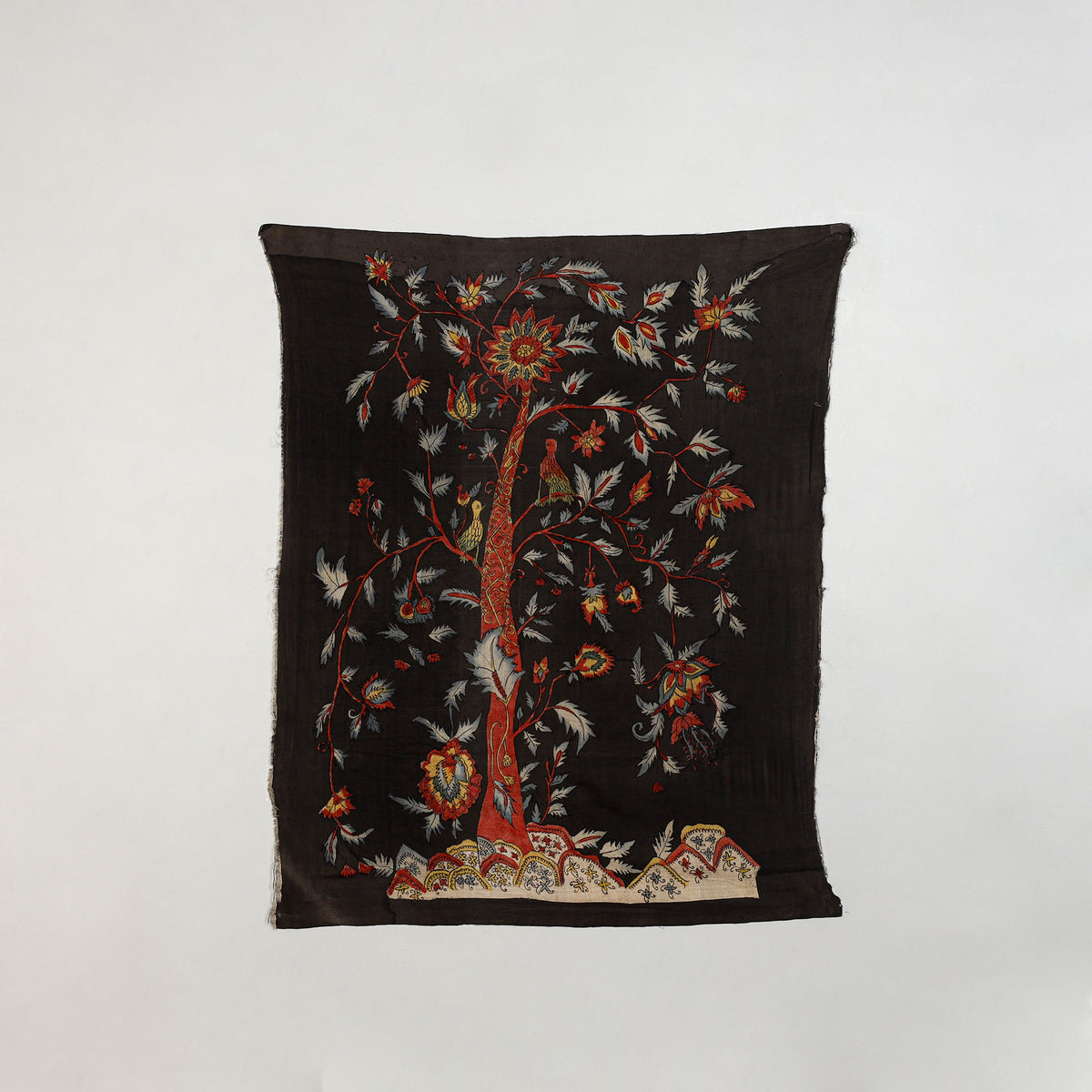 Srikalahasti Kalamkari Art Wall Hanging with Tree of life Motif by Ghanshyam Sarode (45 x 38 in) 17