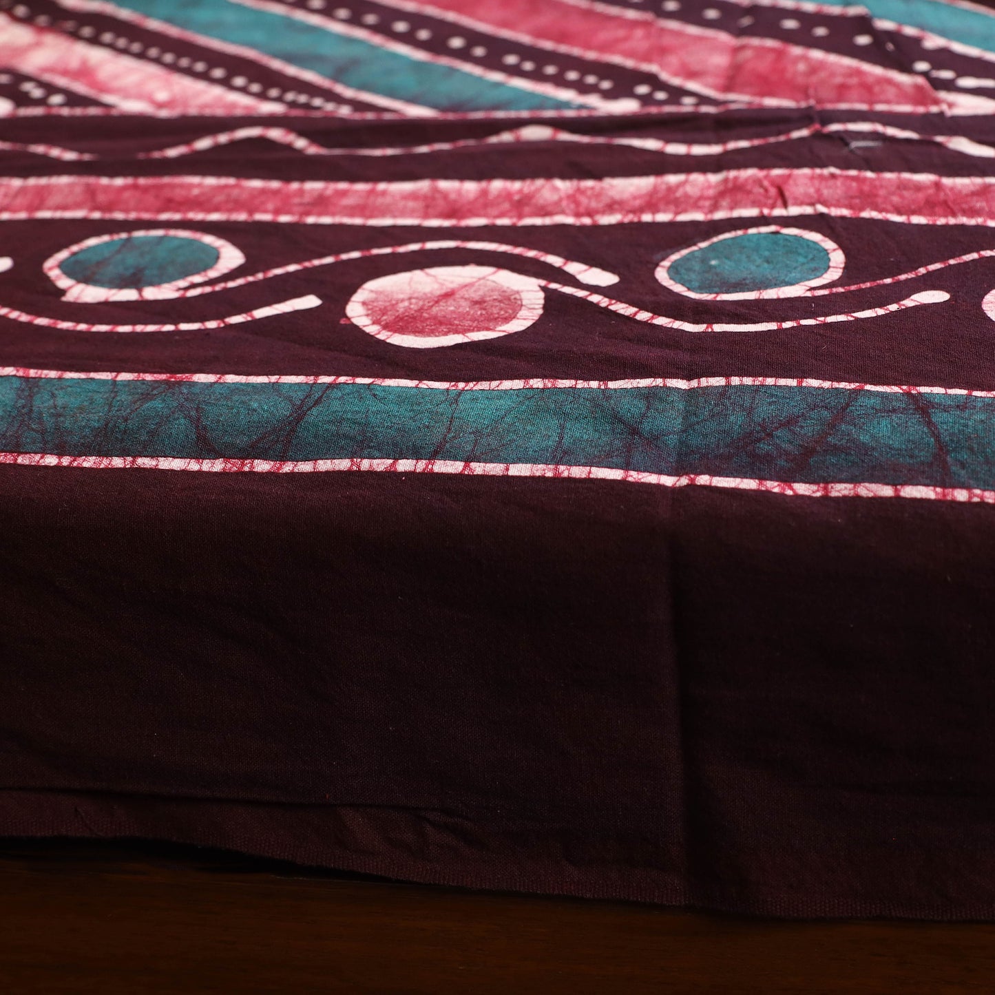 Brown - Hand Batik Printed Cotton Single Bed Cover (96 x 59 in) 70