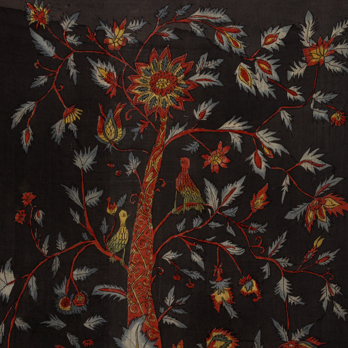 Srikalahasti Kalamkari Art Wall Hanging with Tree of life Motif by Ghanshyam Sarode (45 x 38 in) 17