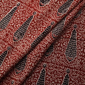 Peach - Red - Bagh Hand Block Print Natural Dyed Cotton Fabric 07