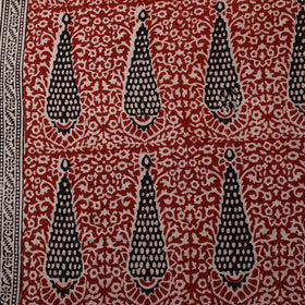 Peach - Red - Bagh Hand Block Print Natural Dyed Cotton Fabric 07