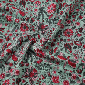 Hand Block Sanganeri Floral Print Cotton Fabric 09