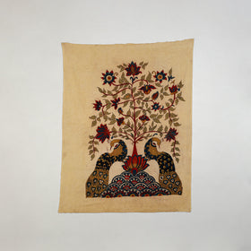 Srikalahasti Kalamkari Art Wall Hanging with Tree of life Motif by Ghanshyam Sarode (55 x 44 in) 19