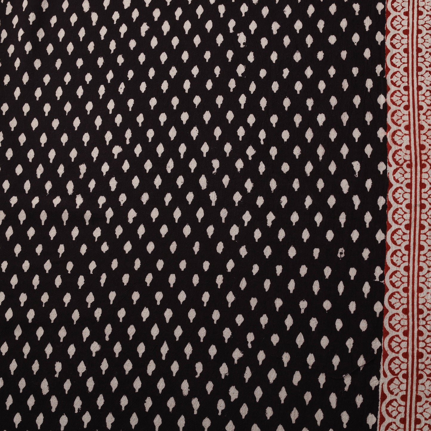Black - Bagh Hand Block Print Natural Dyed Cotton Fabric 08