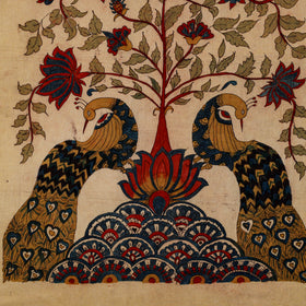 Srikalahasti Kalamkari Art Wall Hanging with Tree of life Motif by Ghanshyam Sarode (55 x 44 in) 19