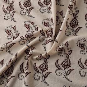 Beige - Bagh Hand Block Print Natural Dyed Cotton Fabric 09