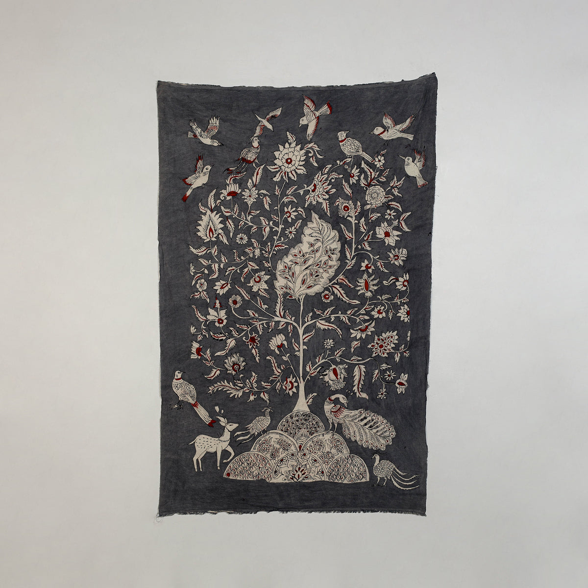 Srikalahasti Kalamkari Art Wall Hanging with Tree of life Motif by Ghanshyam Sarode (60 x 36 in) 20