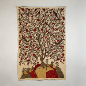 Srikalahasti Kalamkari Art Wall Hanging with Tree of life Motif by Ghanshyam Sarode (99 x 62 in) 21