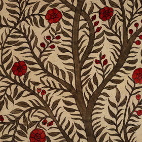 Srikalahasti Kalamkari Art Wall Hanging with Tree of life Motif by Ghanshyam Sarode (99 x 62 in) 21