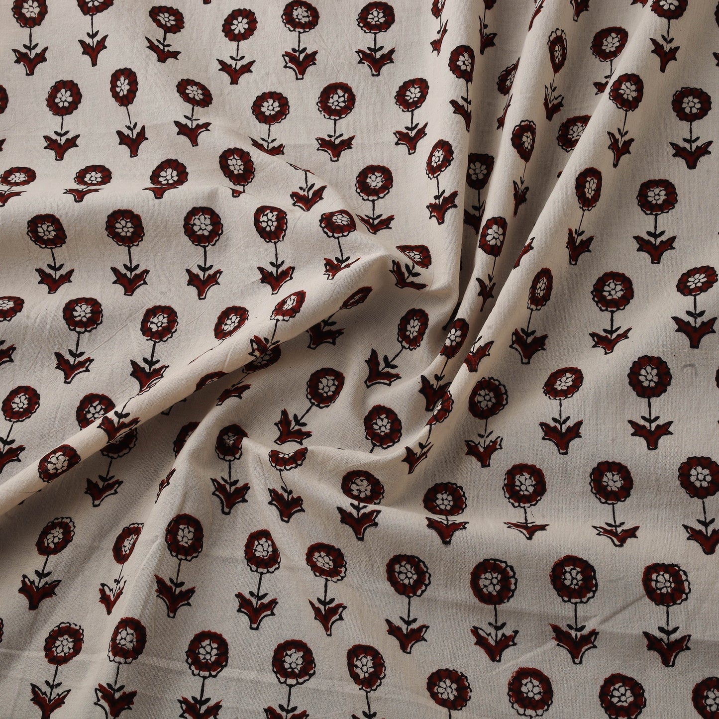 Beige - Baige - Bagh Hand Block Print Natural Dyed Cotton Fabric 12