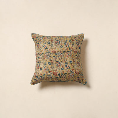 Yellow - kalamkari cotton cushion cover 48 - handcrafted