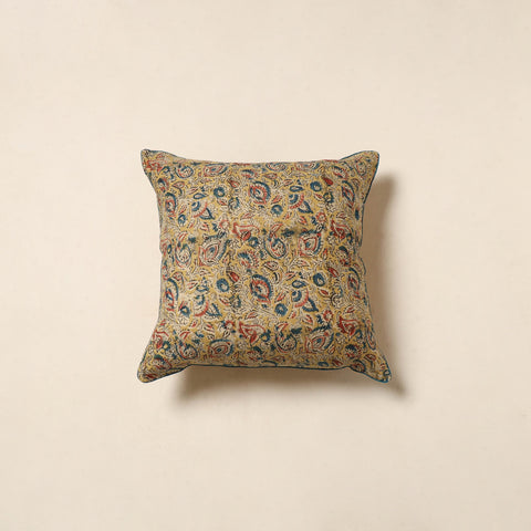 Yellow - kalamkari cotton cushion cover 48 - handcrafted