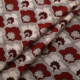 Red - Bagh Hand Block Print Natural Dyed Cotton Fabric 14