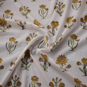 Hand Block Sanganeri Floral Print Cotton Fabric 14