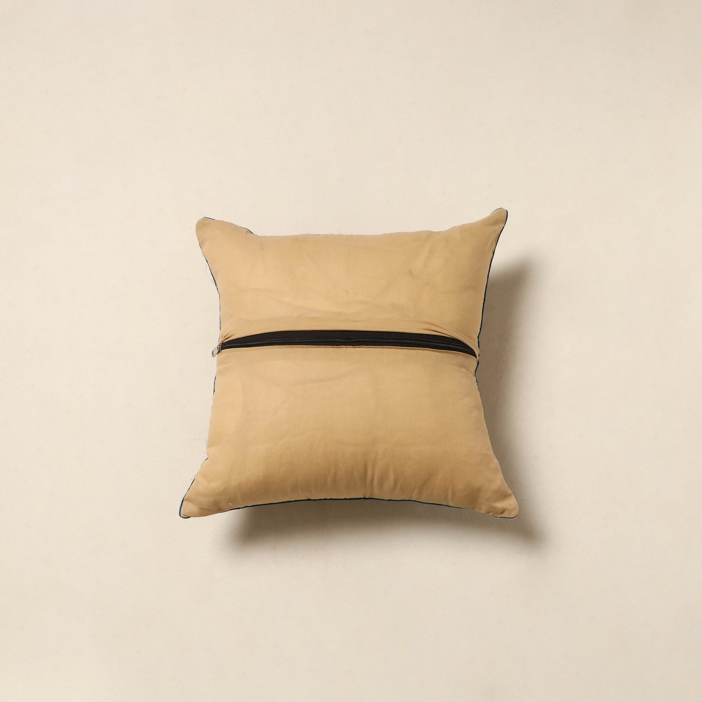 Yellow - kalamkari cotton cushion cover 48 - handcrafted