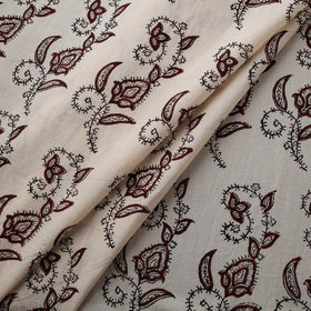 Beige - Cream - Bagh Hand Block Print Natural Dyed Cotton Fabric 15