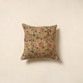Yellow - kalamkari cotton cushion cover 50 - handcrafted