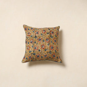 Yellow - kalamkari cotton cushion cover 50 - handcrafted