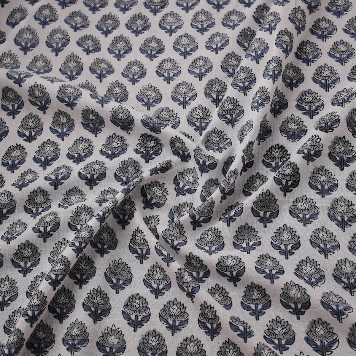 Hand Block Sanganeri Floral Print Cotton Fabric 16