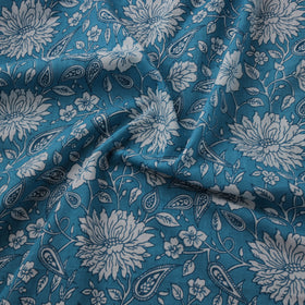 Hand Block Sanganeri Floral Print Cotton Fabric 17