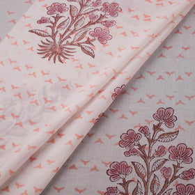 Hand Block Sanganeri Floral Print Cotton Fabric 01
