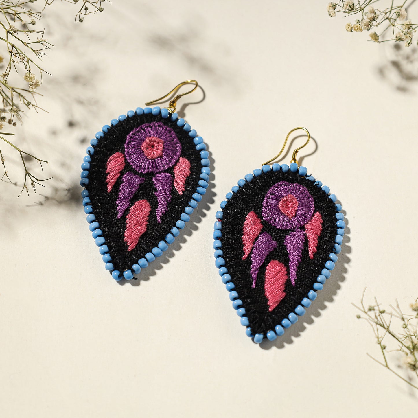 embroidered  earrings
