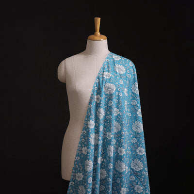 Hand Block Sanganeri Floral Print Cotton Fabric 17