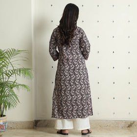 Buy Block Print Cotton Straight Bagh Kurta For Women