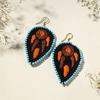 embroidered earrings