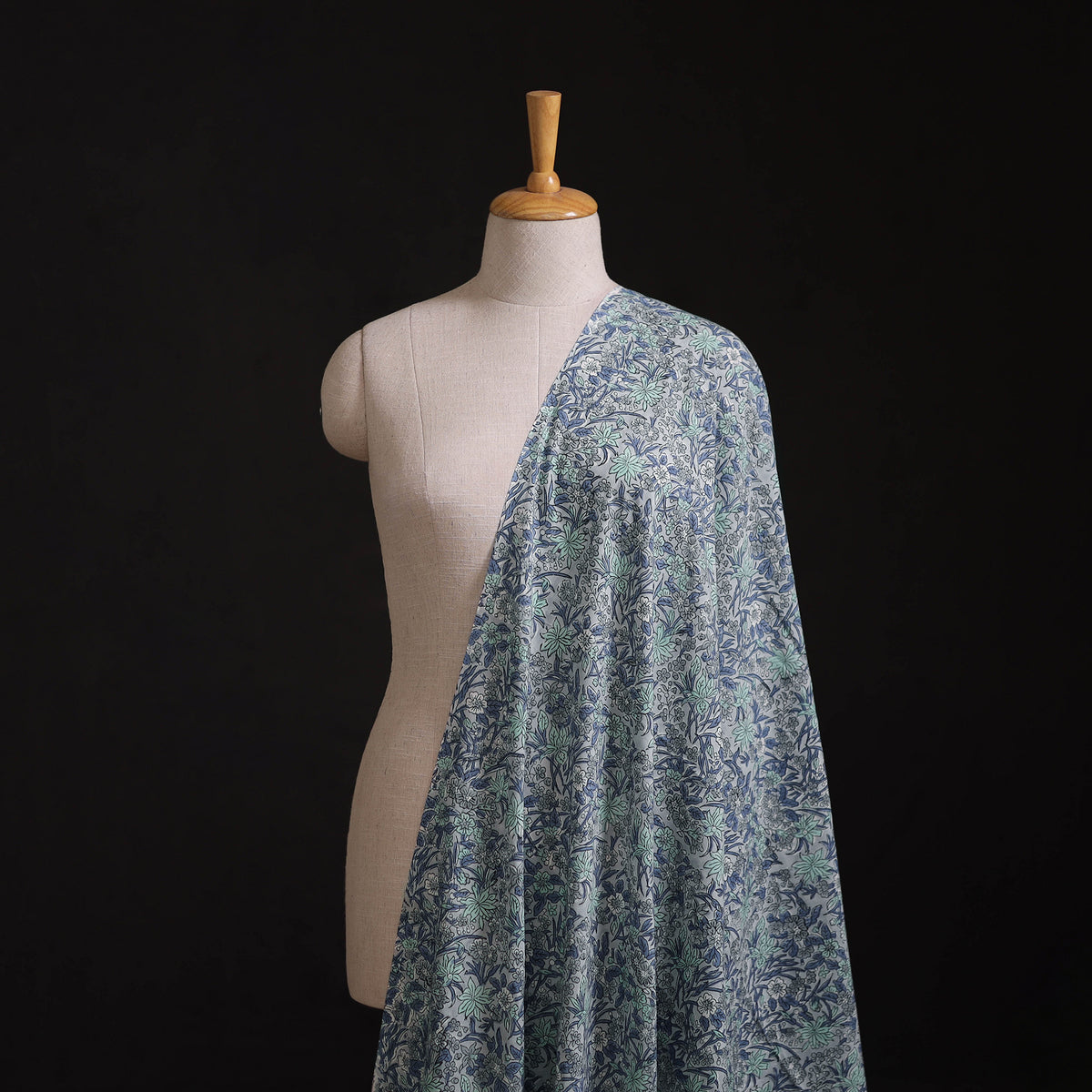 Hand Block Sanganeri Floral Print Cotton Fabric 13
