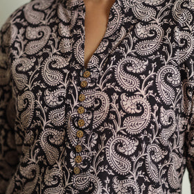 Buy Block Print Cotton Straight Bagh Kurta For Women